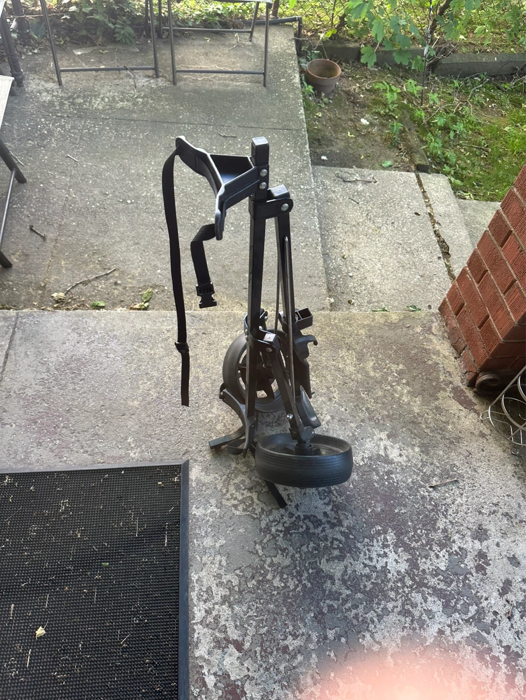 Black 3-Wheel Golf Push Cart - photo 3