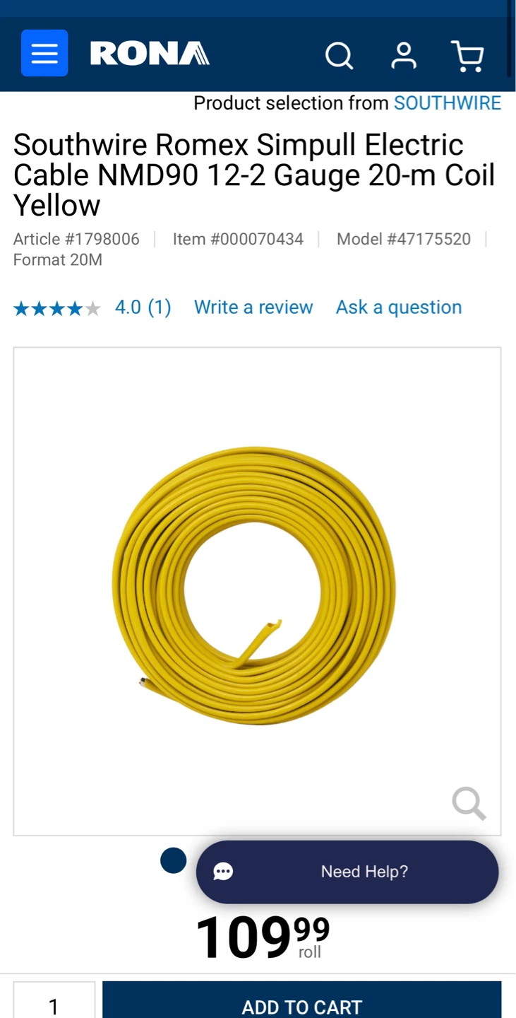 Brand New 12/2 NMD90 49 Feet Romex SIMpull Electrical Wire