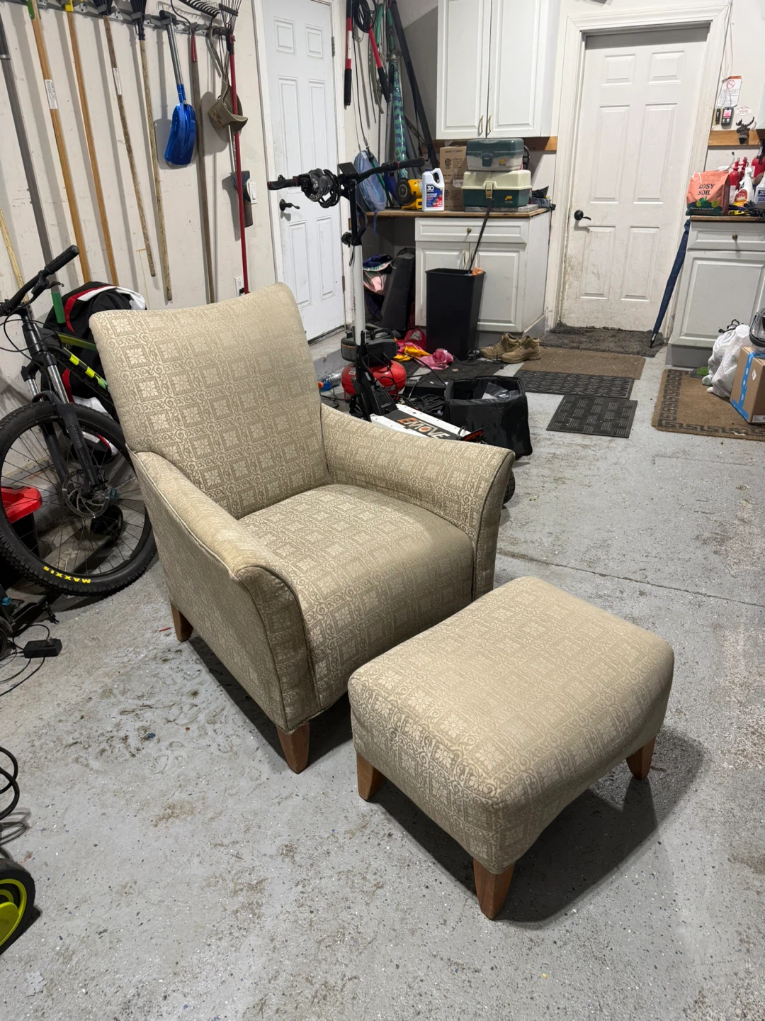 Accent Chair and Ottoman Set