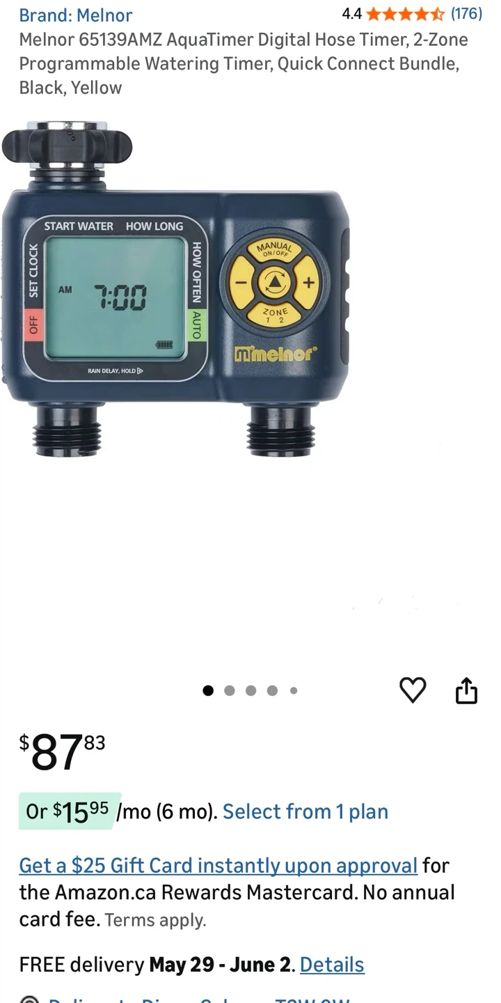 Melnor AquaTimer Hose Timer, 2-Zone Programmable Watering Timer