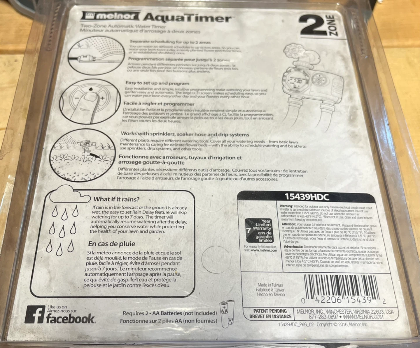 Melnor AquaTimer Hose Timer, 2-Zone Programmable Watering Timer - photo 3