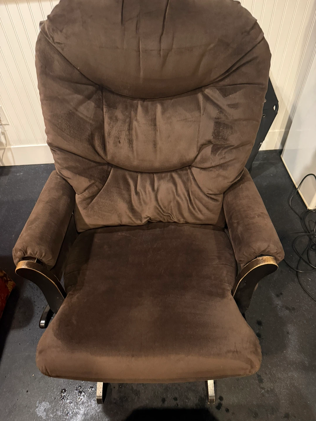 Brown Glider Rocker Chair with Ottoman - photo 2