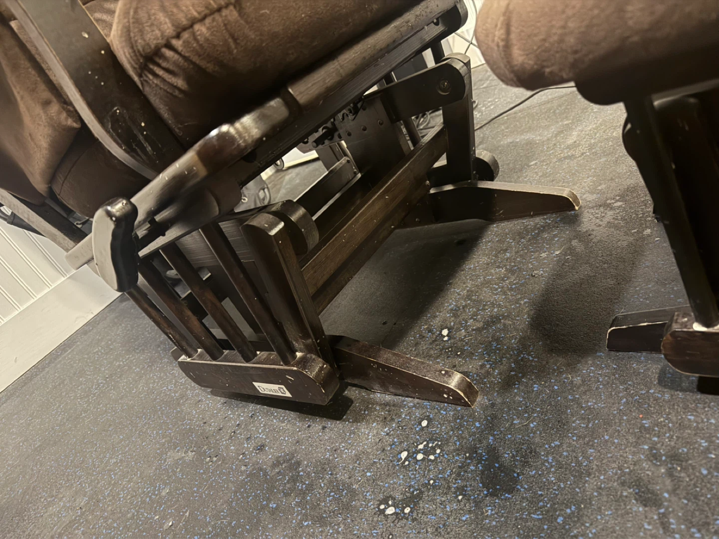Brown Glider Rocker Chair with Ottoman - photo 3