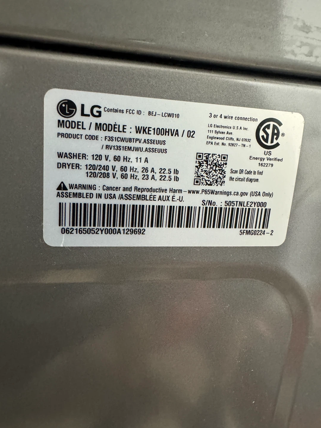 LG ThinQ Washer and Dryer Combo - photo 4