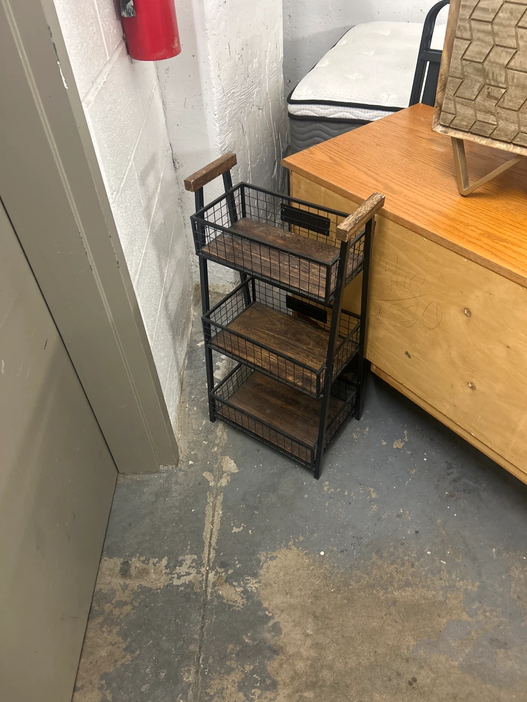 3-Tier Metal and Wood Rolling Cart