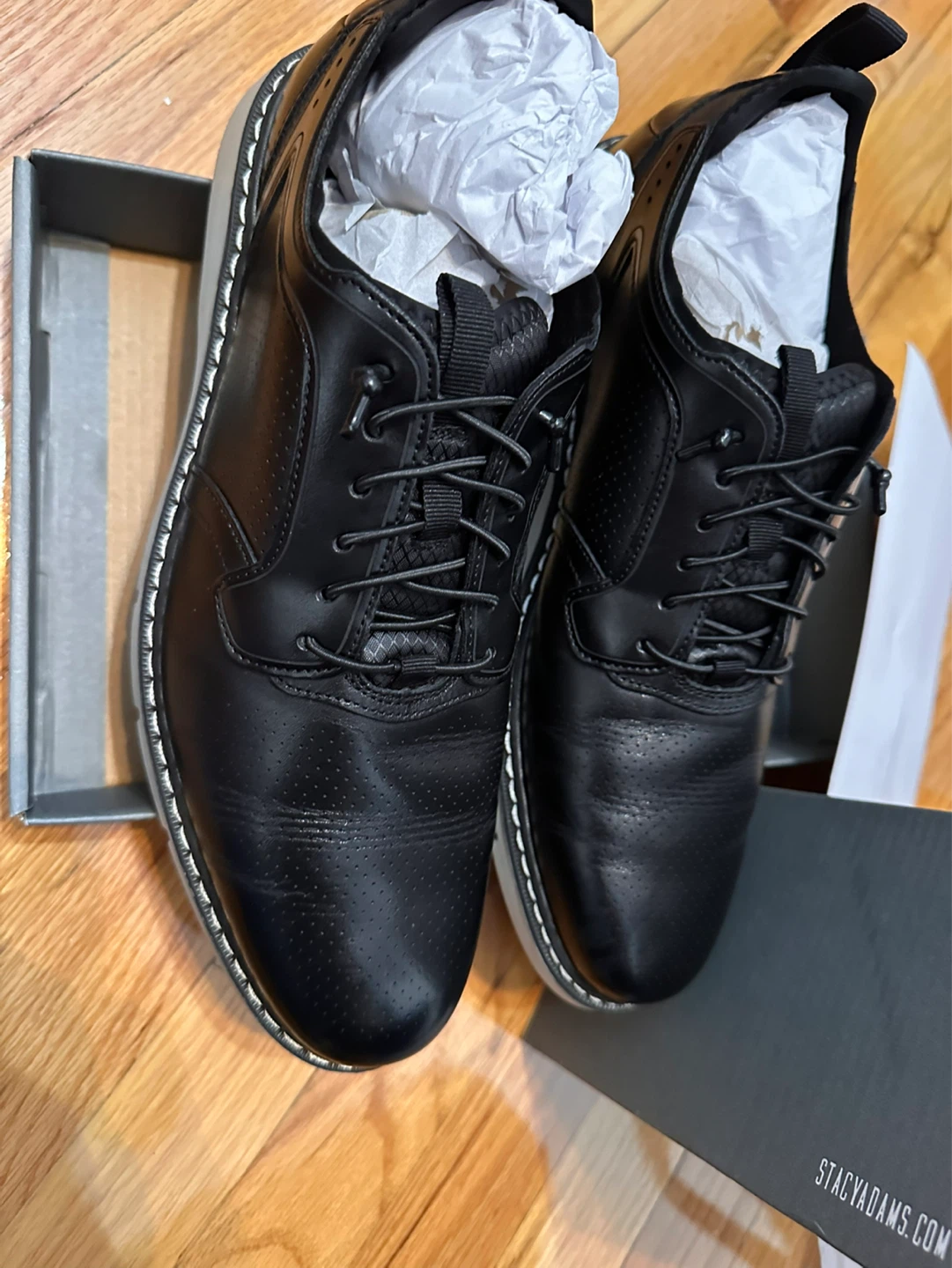 Stacy Adams Black Dress Shoes Men's Size 8.5 Wide