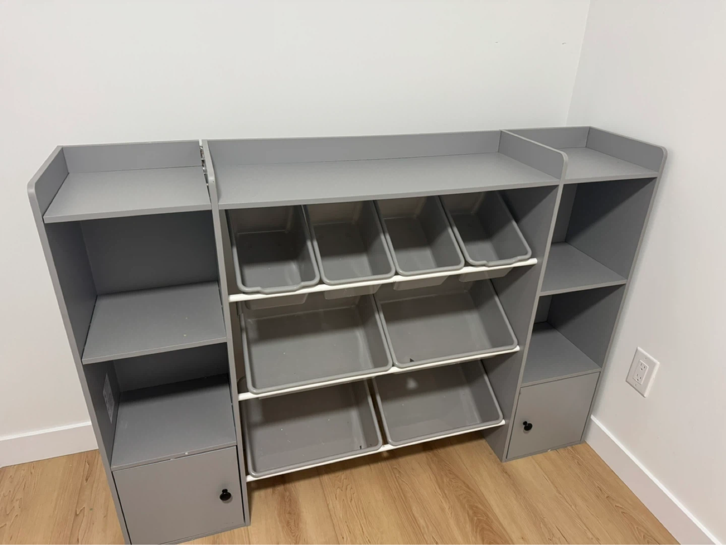 Grey Toy Storage Organizer with Bins