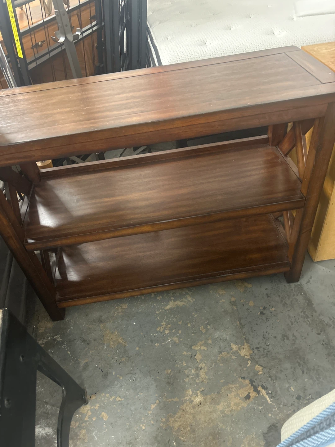 Wooden Console Table with 2 Shelves