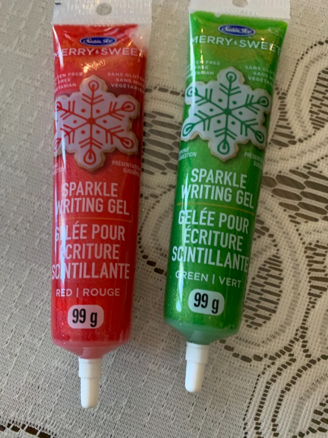 Merry & Sweet Sparkle Writing Gel Set - Red & Green