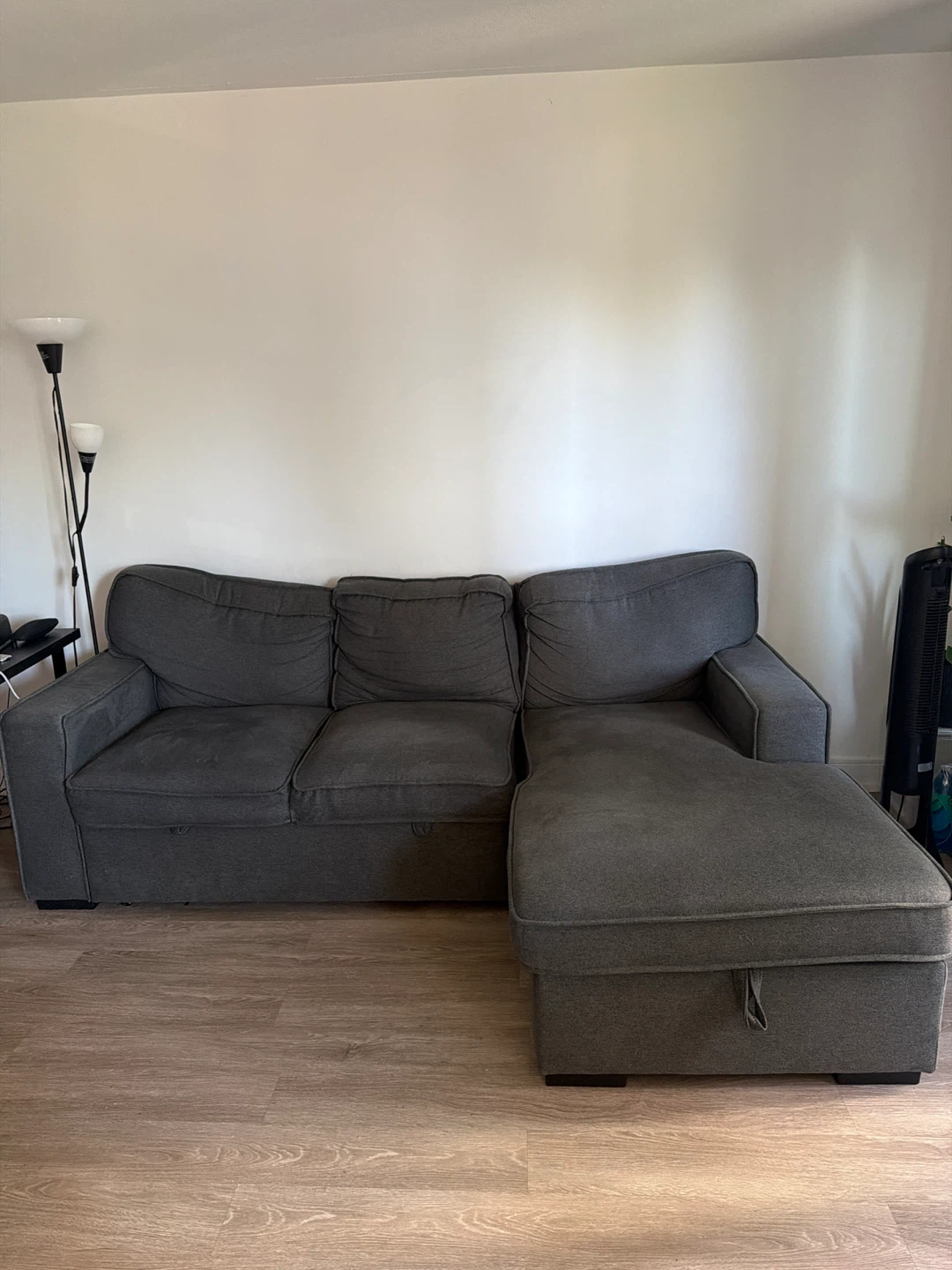 Dark Grey Sectional Sofa with Storage - photo 4