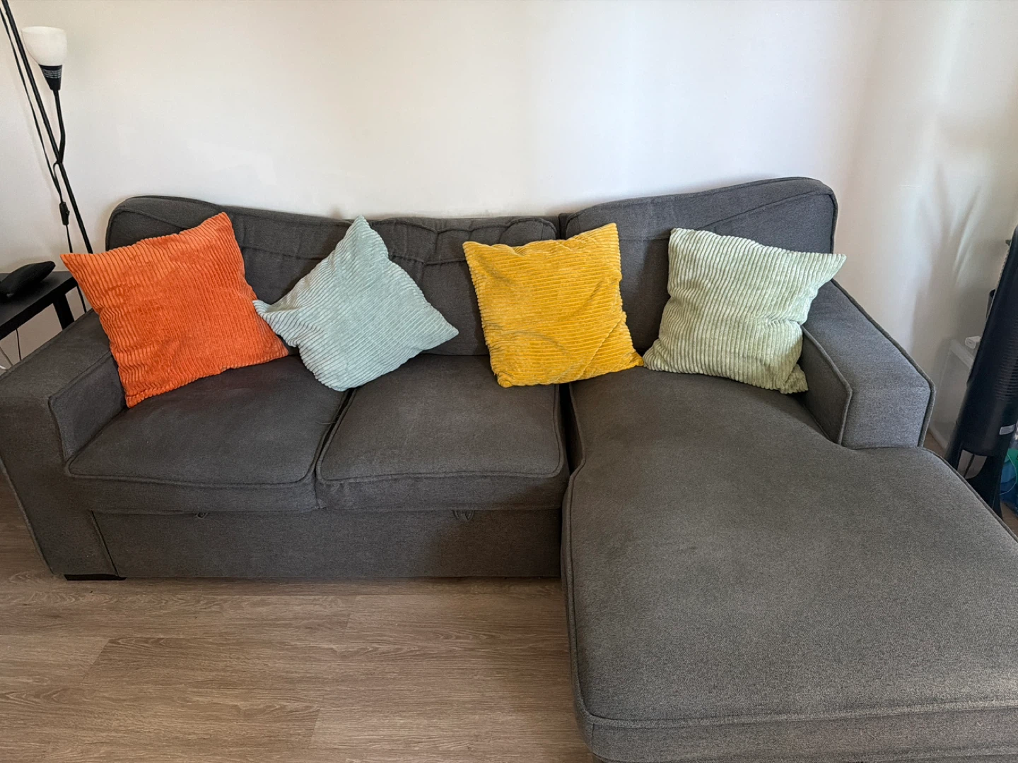 Dark Grey Sectional Sofa with Storage - photo 3