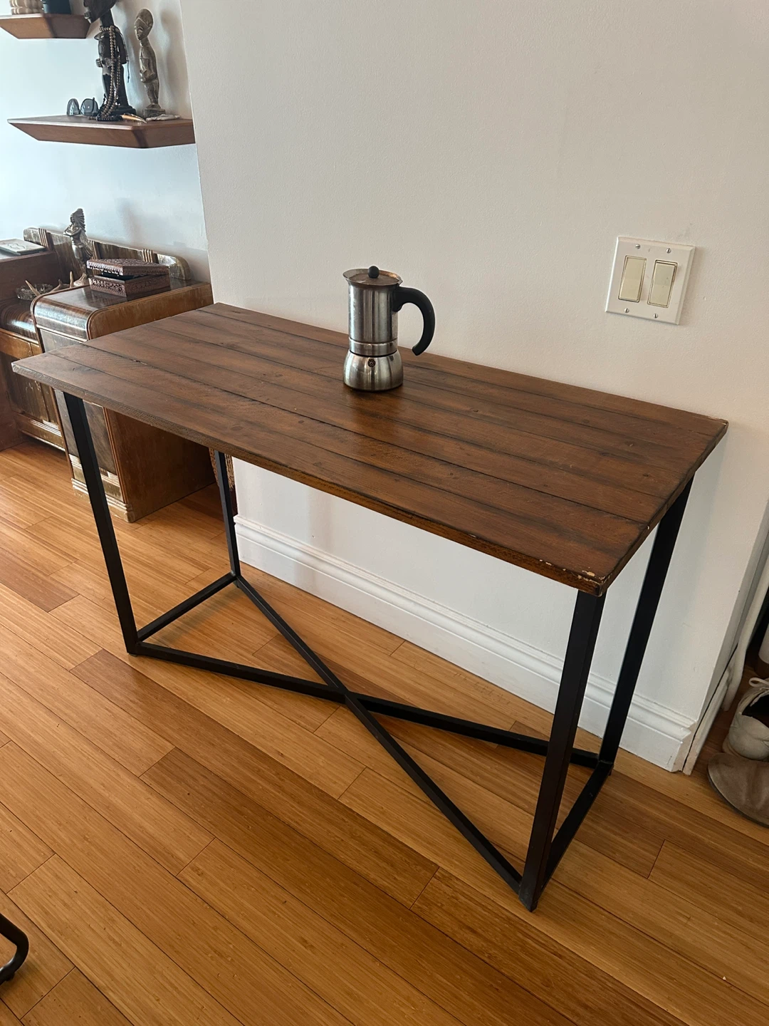 RUSTIC VINTAGE RECLAIMED PINE WOOD OFFICE DESK / CONSOLE TABLE - photo 3