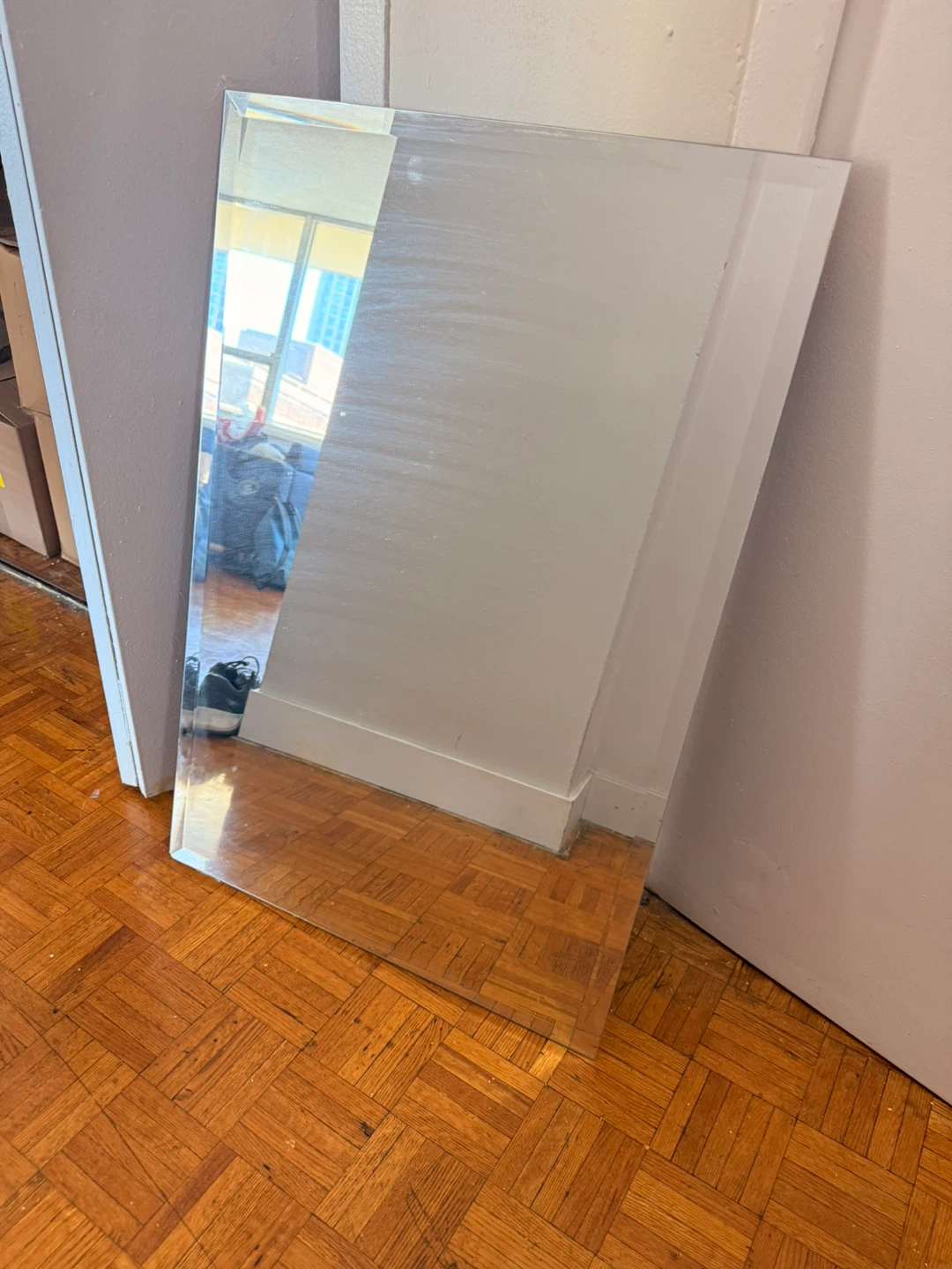 Large Frameless Bevelled Mirror