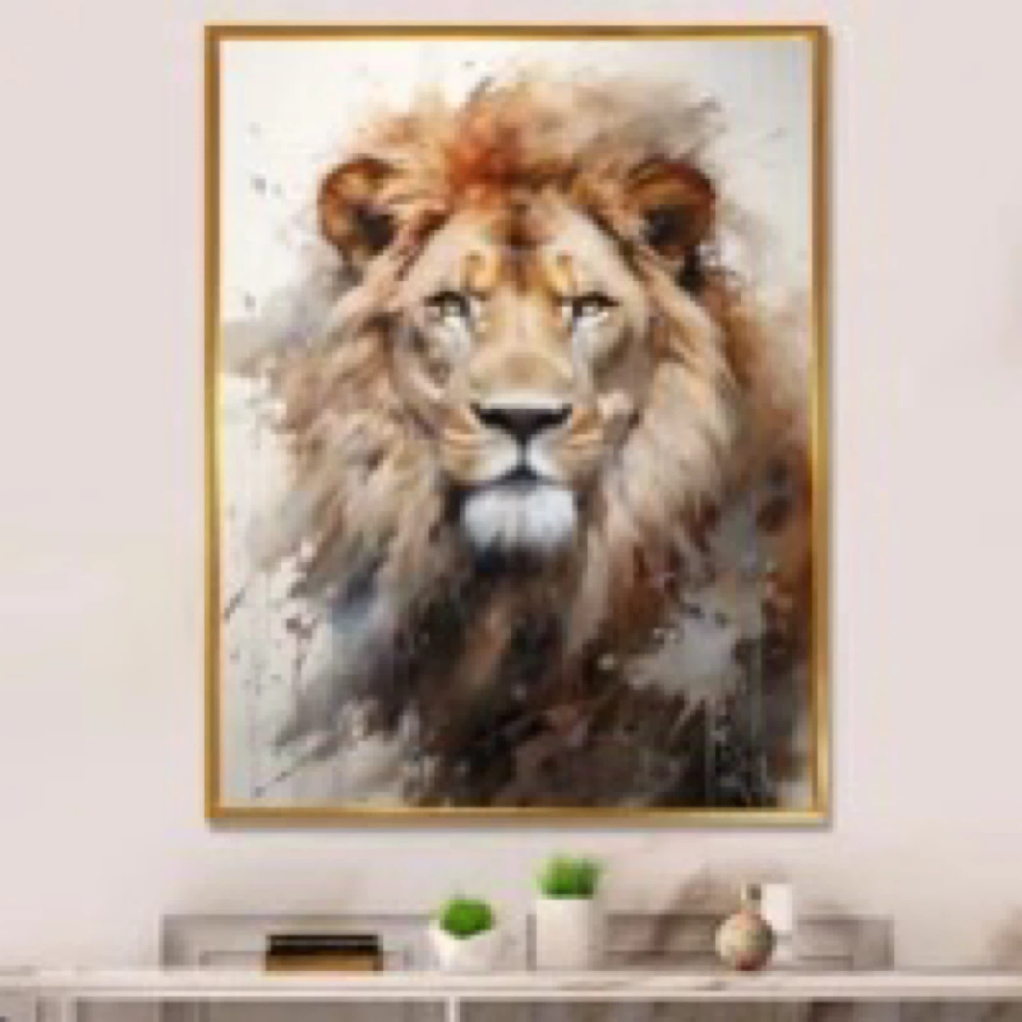 Framed Lion Wall Art