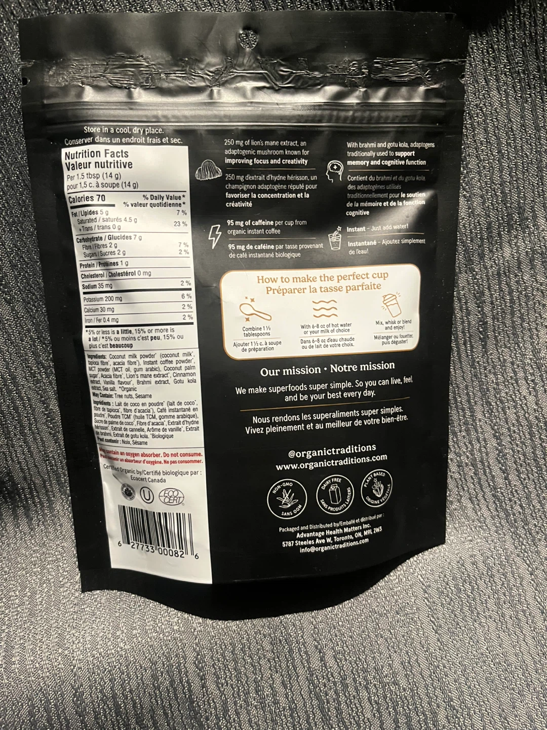 Organic Traditions Focus Fuel Mushroom Coffee Mix - photo 2