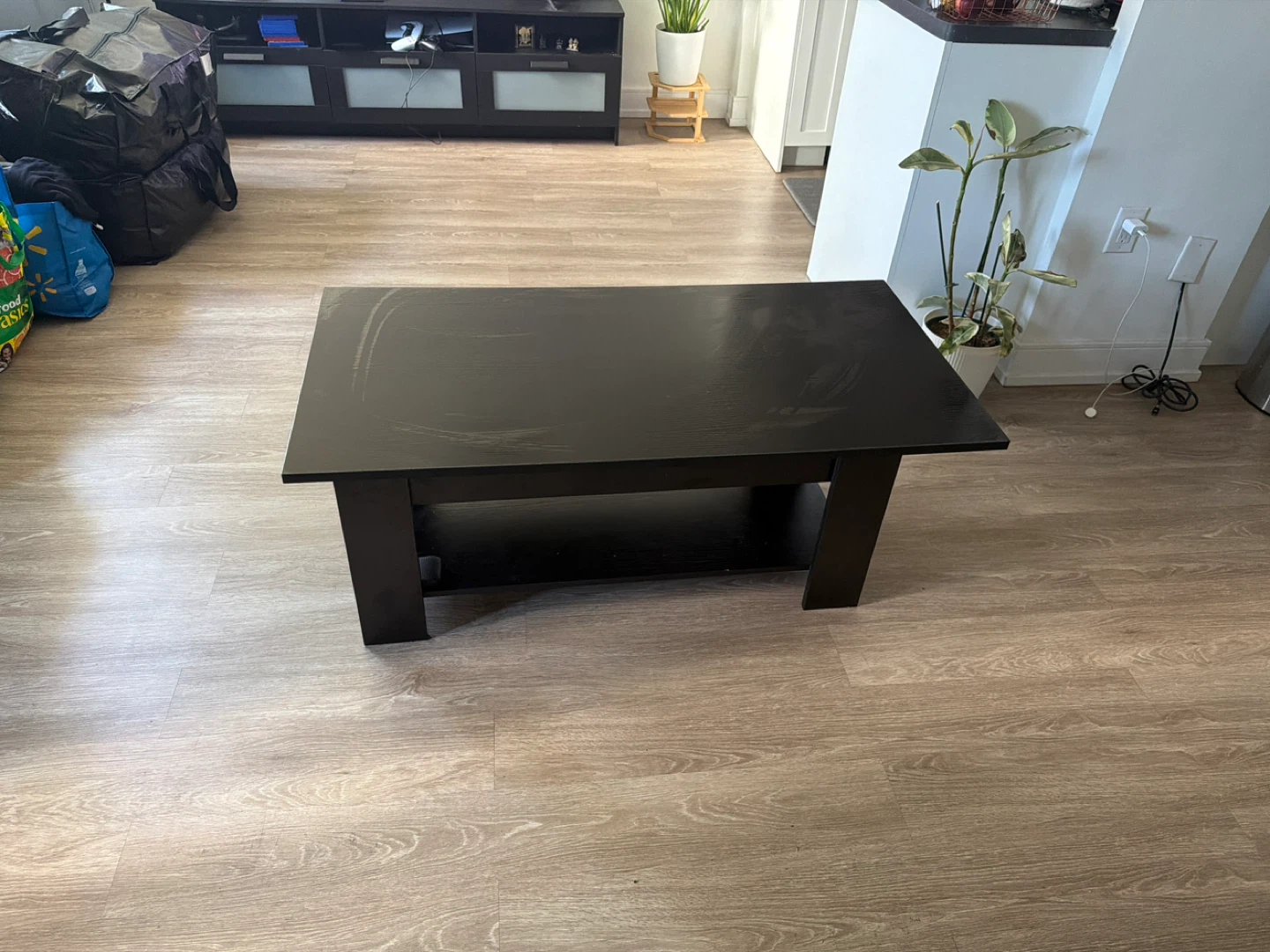 Black Lift-Top Coffee Table with Storage - photo 3