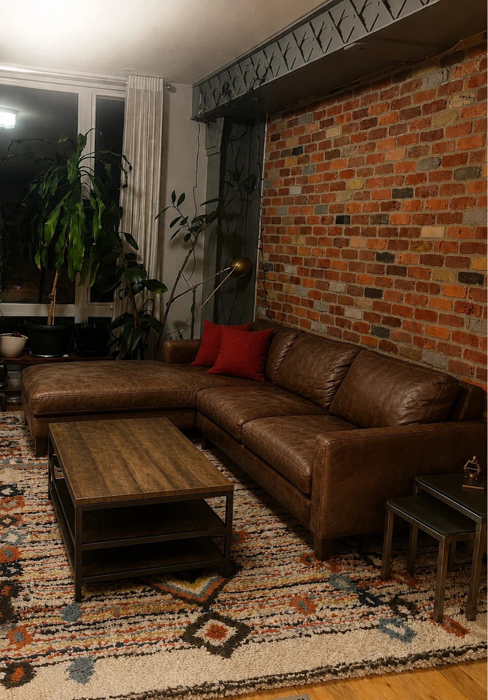 Canadian-Made Structube Leather L-Shaped Sectional Sofa