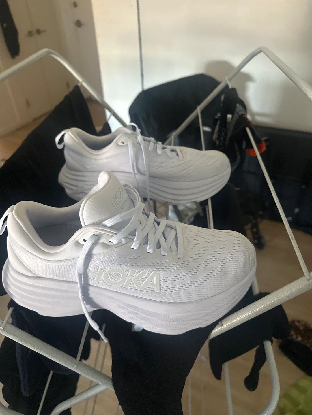 Hoka One One Bondi 8 White Running Shoes S - photo 2