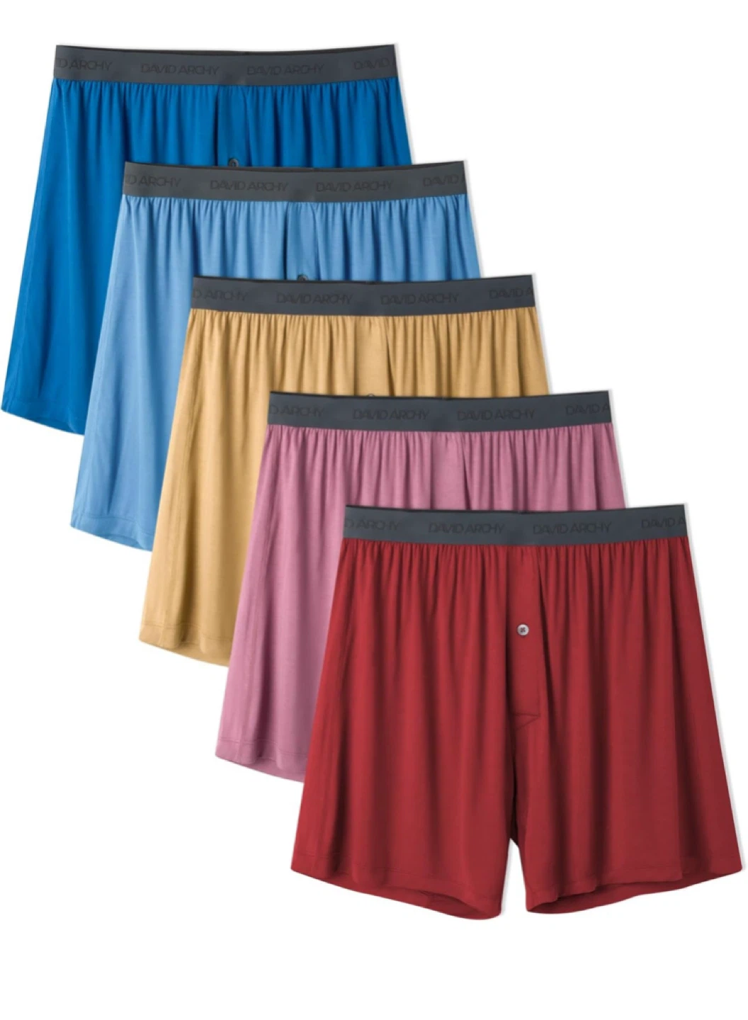David Archy Men's Bamboo Rayon Boxers Pack Of 5 Large - photo 2