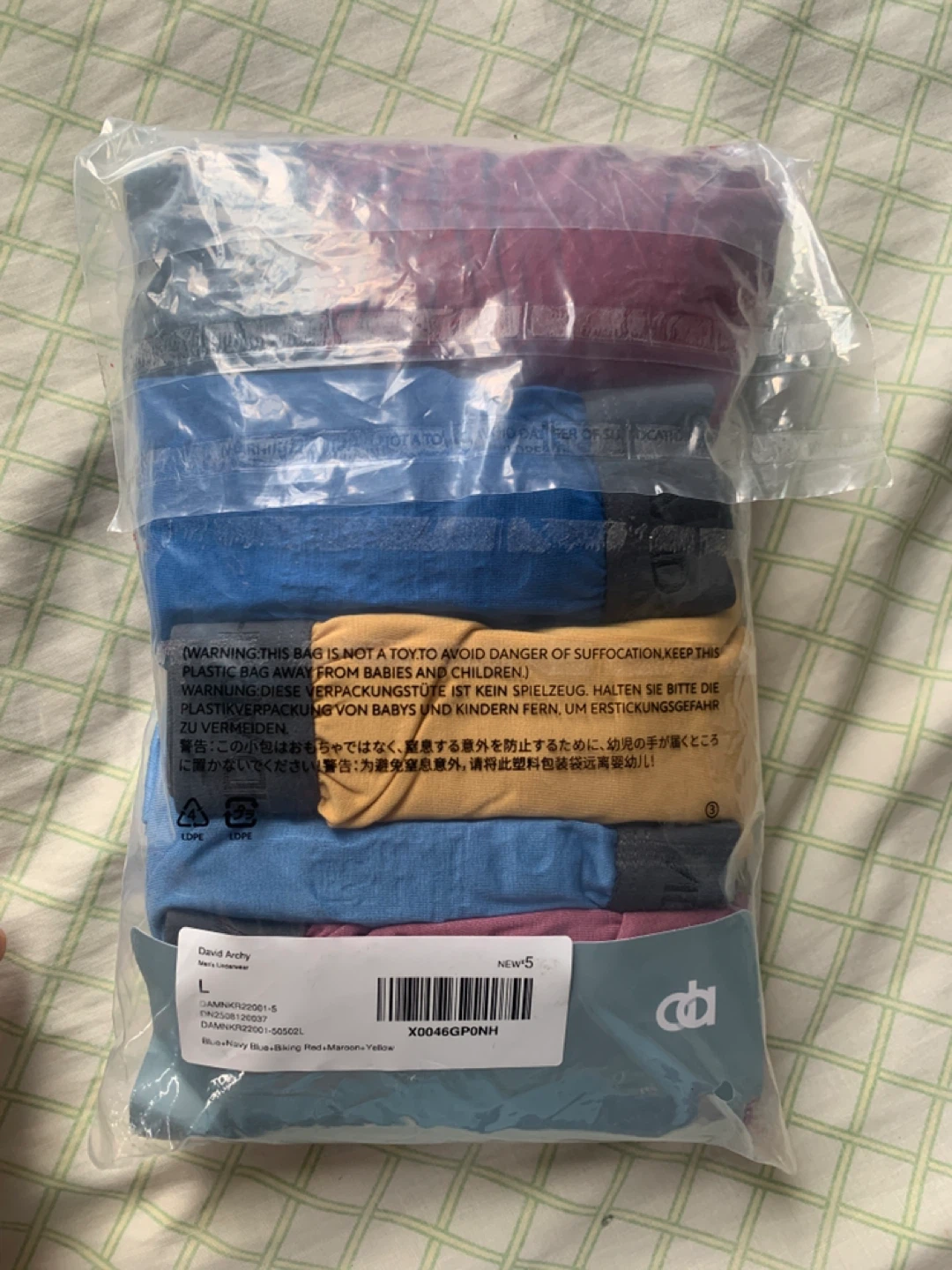David Archy Men's Bamboo Rayon Boxers Pack Of 5 Large - photo 5