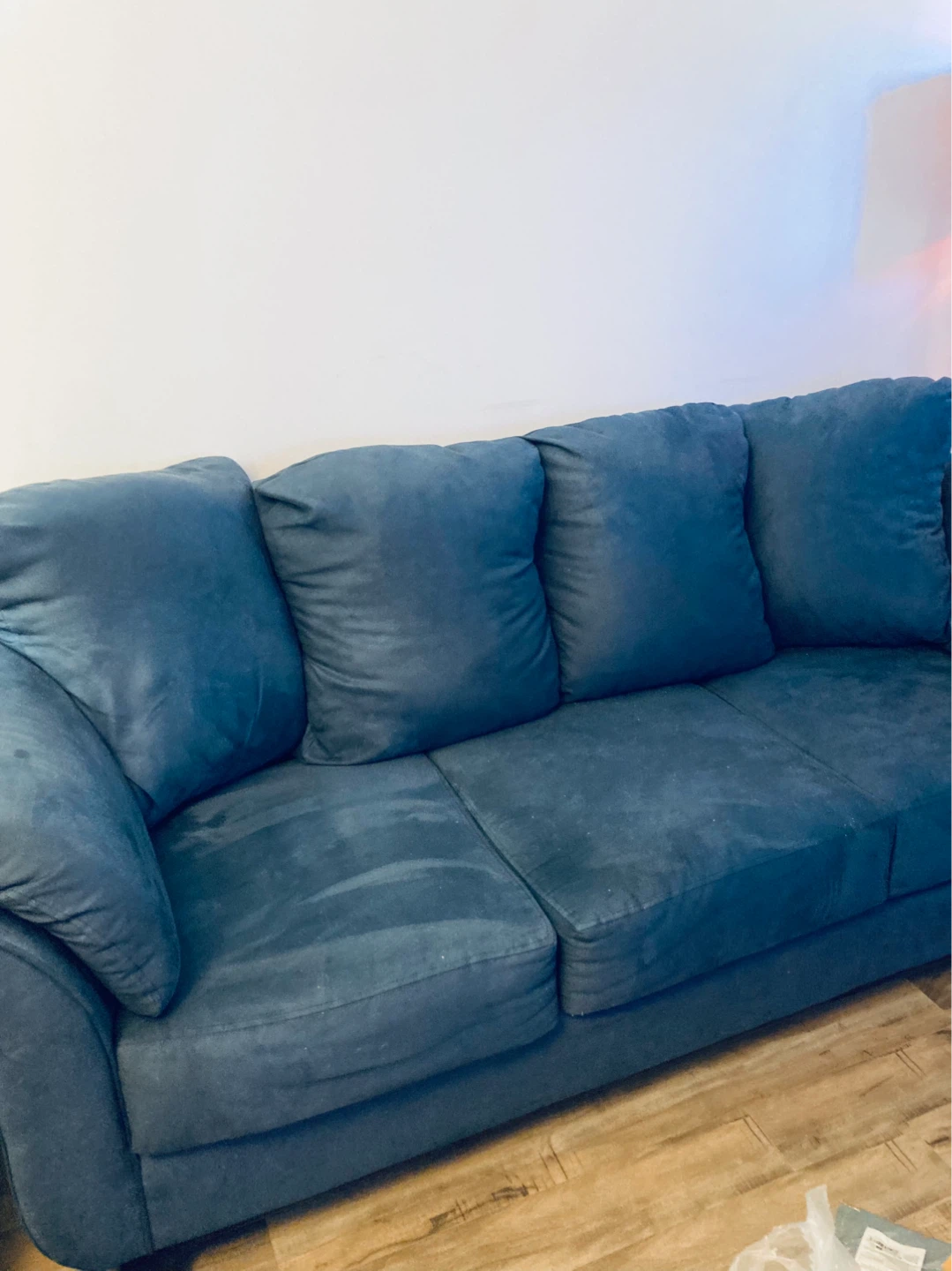 Blue Sofa with Plush Cushions