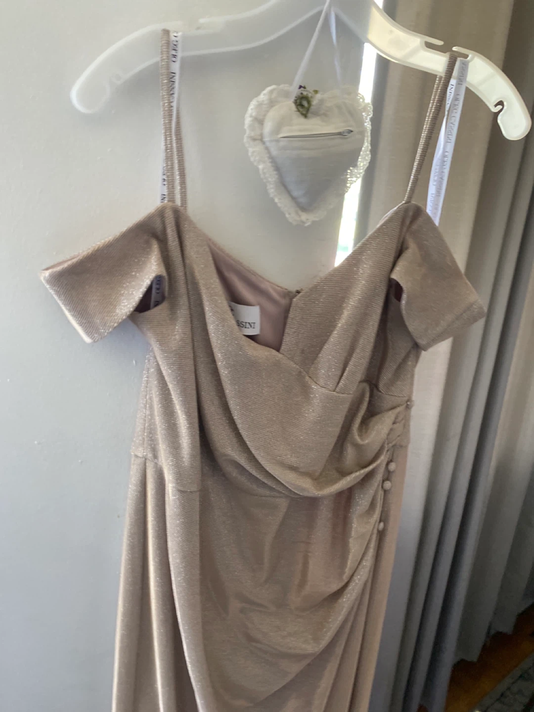 Oleg Cassini Champagne Sparkle Gown