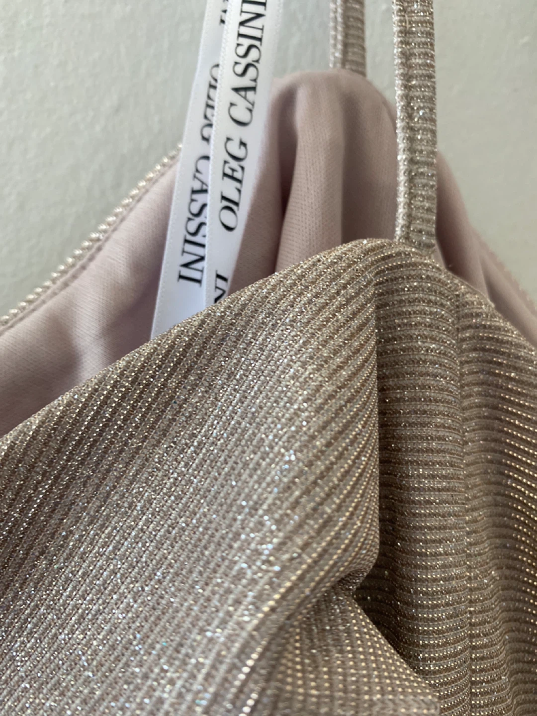 Oleg Cassini Champagne Sparkle Gown - photo 4