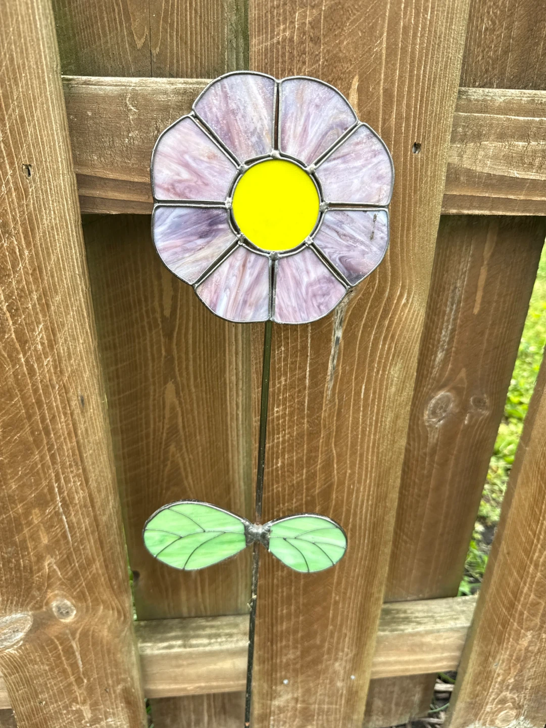 Stained Glass Flower Garden Stake - photo 2