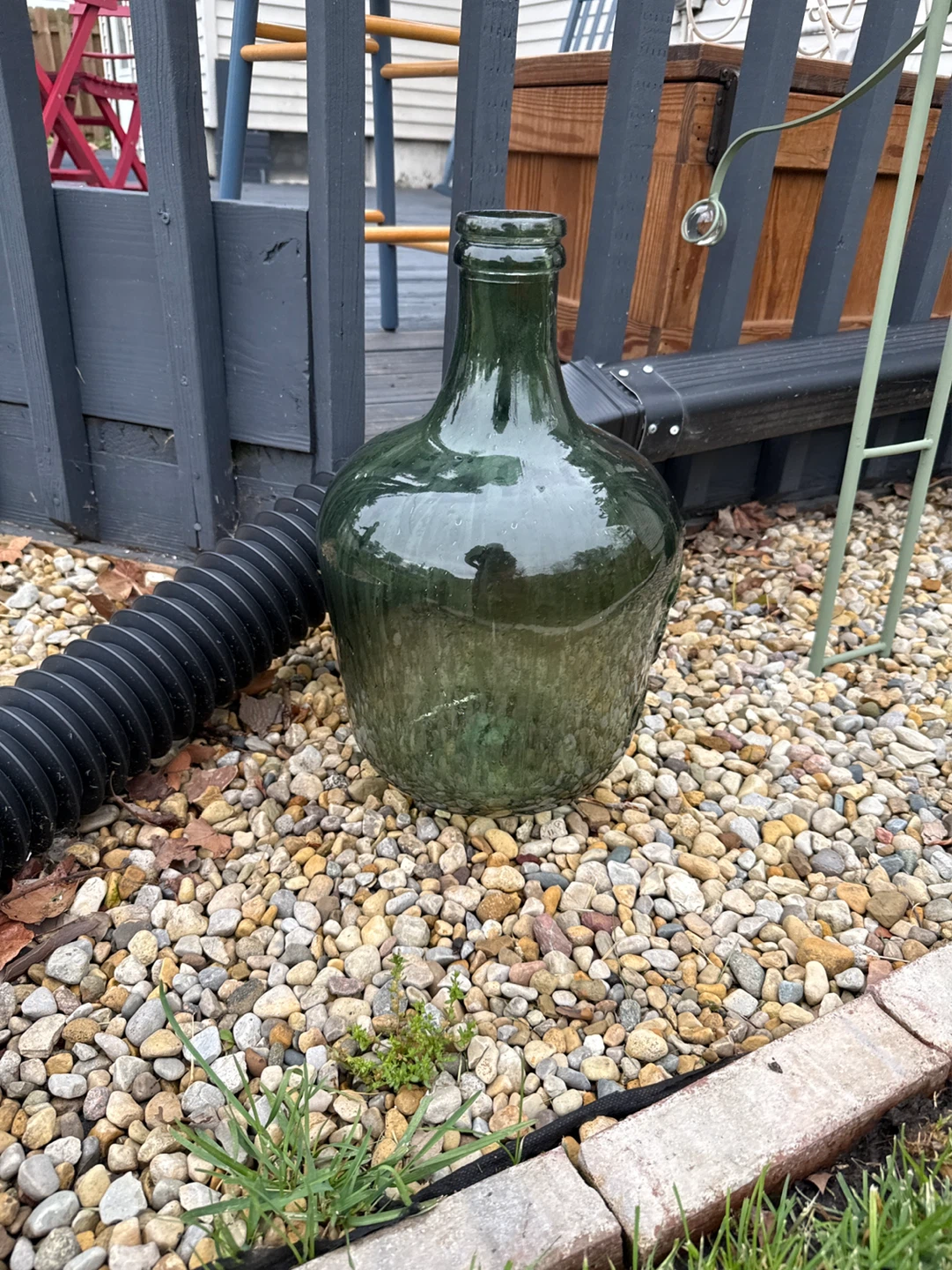 Vintage Green Glass Demijohn Bottle - photo 2