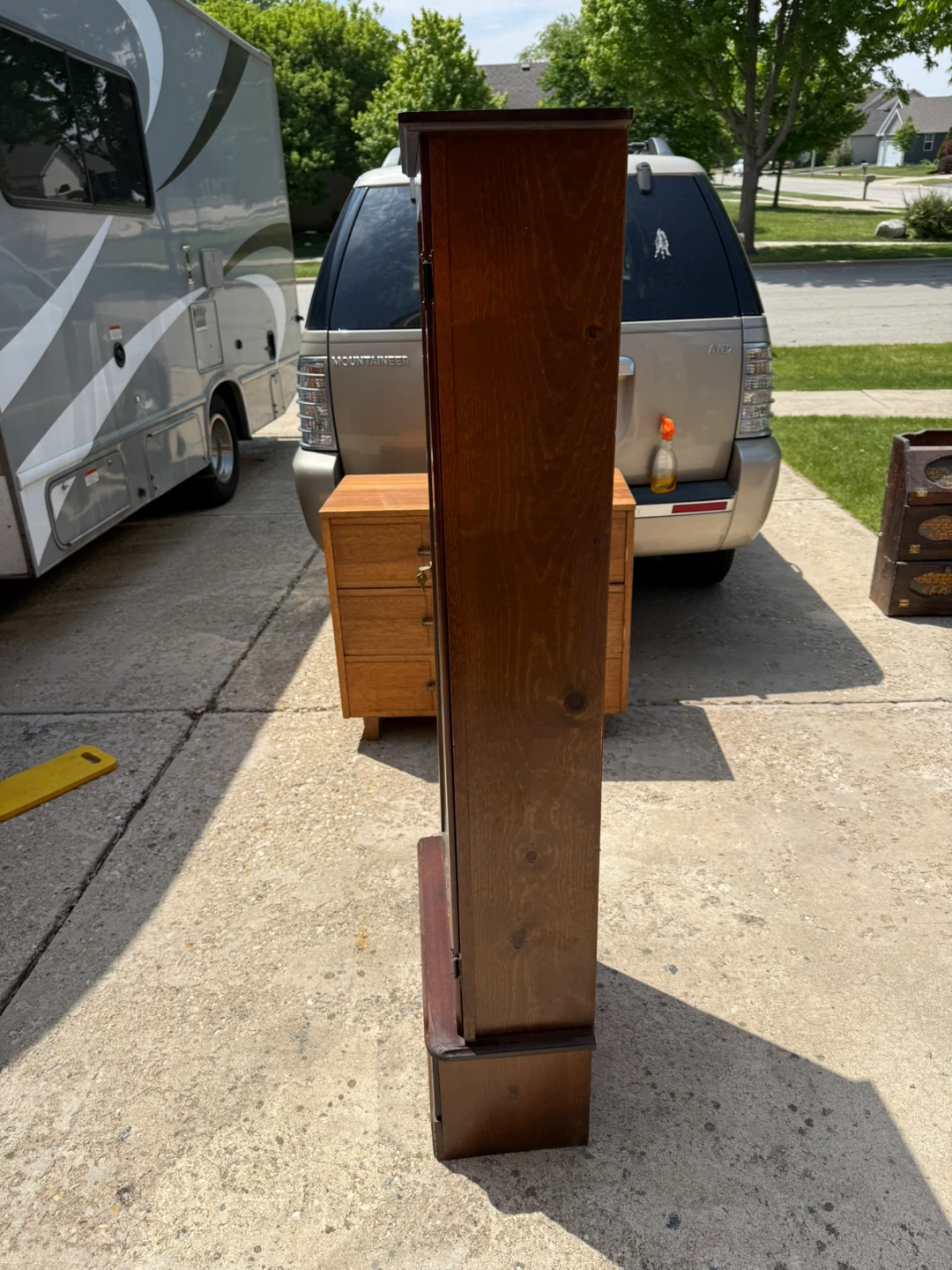 Antique Wooden Display Cabinet with Glass Door and Drawer - photo 4