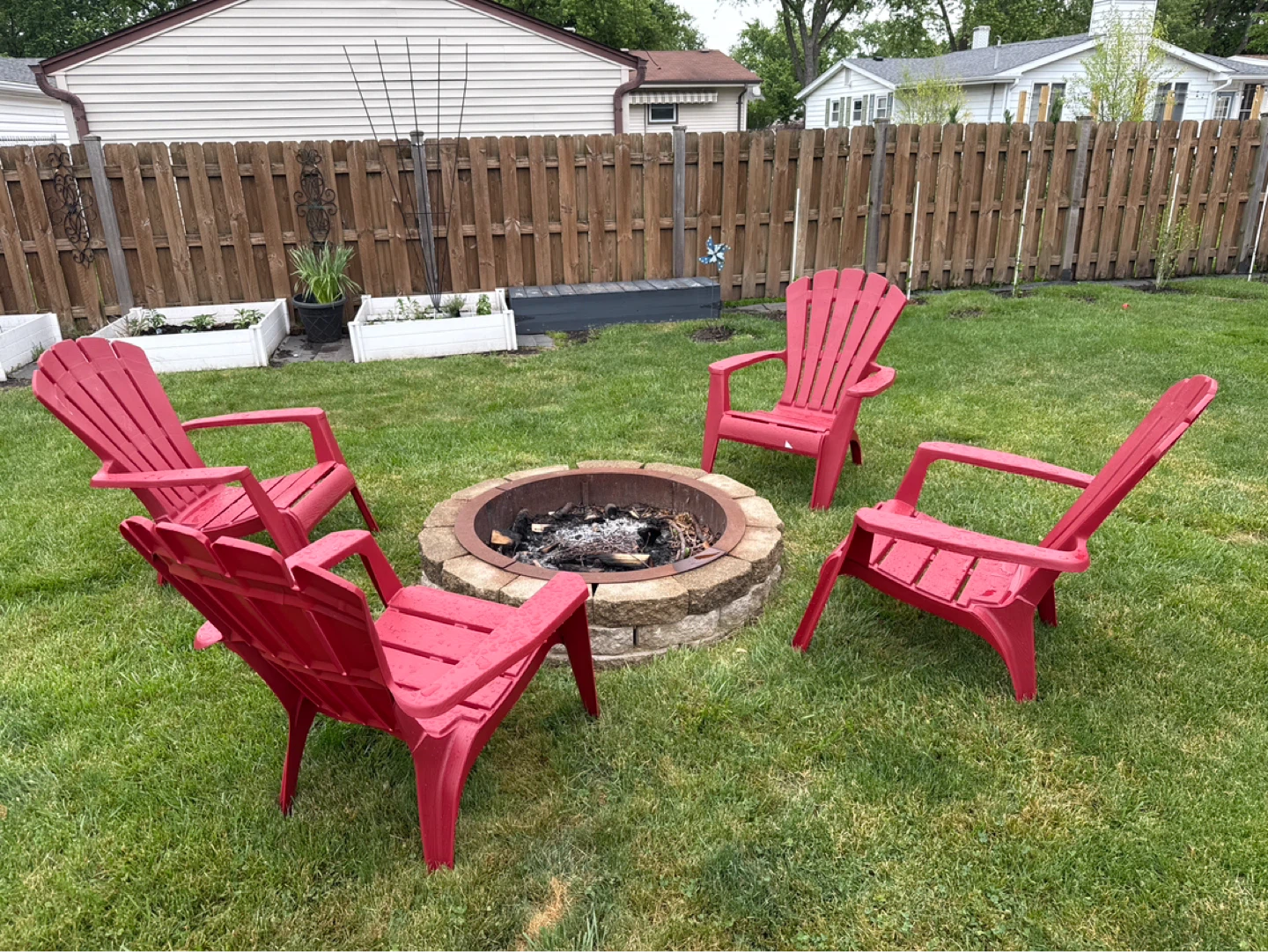 Red Adirondack Chair 4 pieces - photo 2