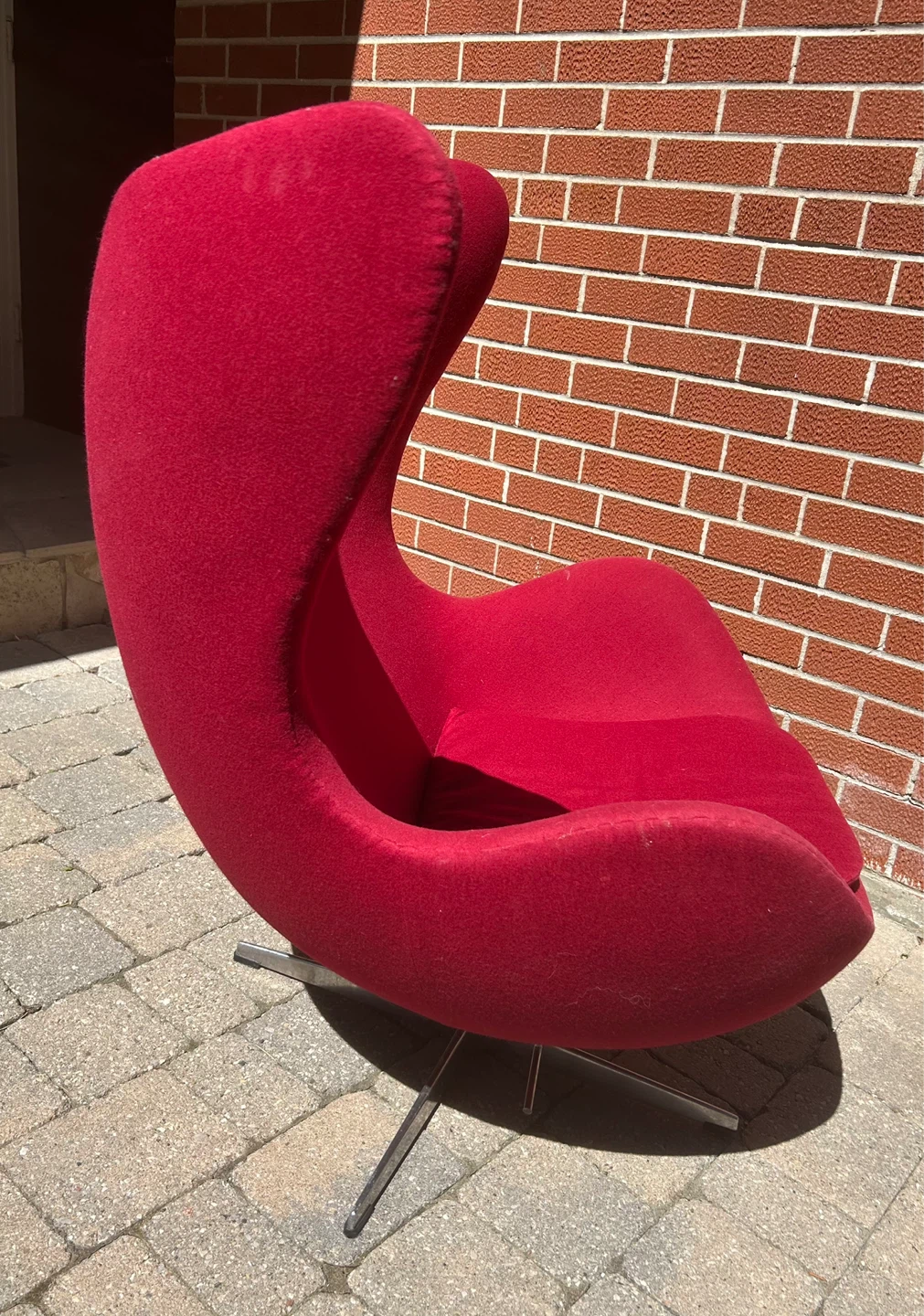 Red Egg Chair with Swivel Base - photo 2