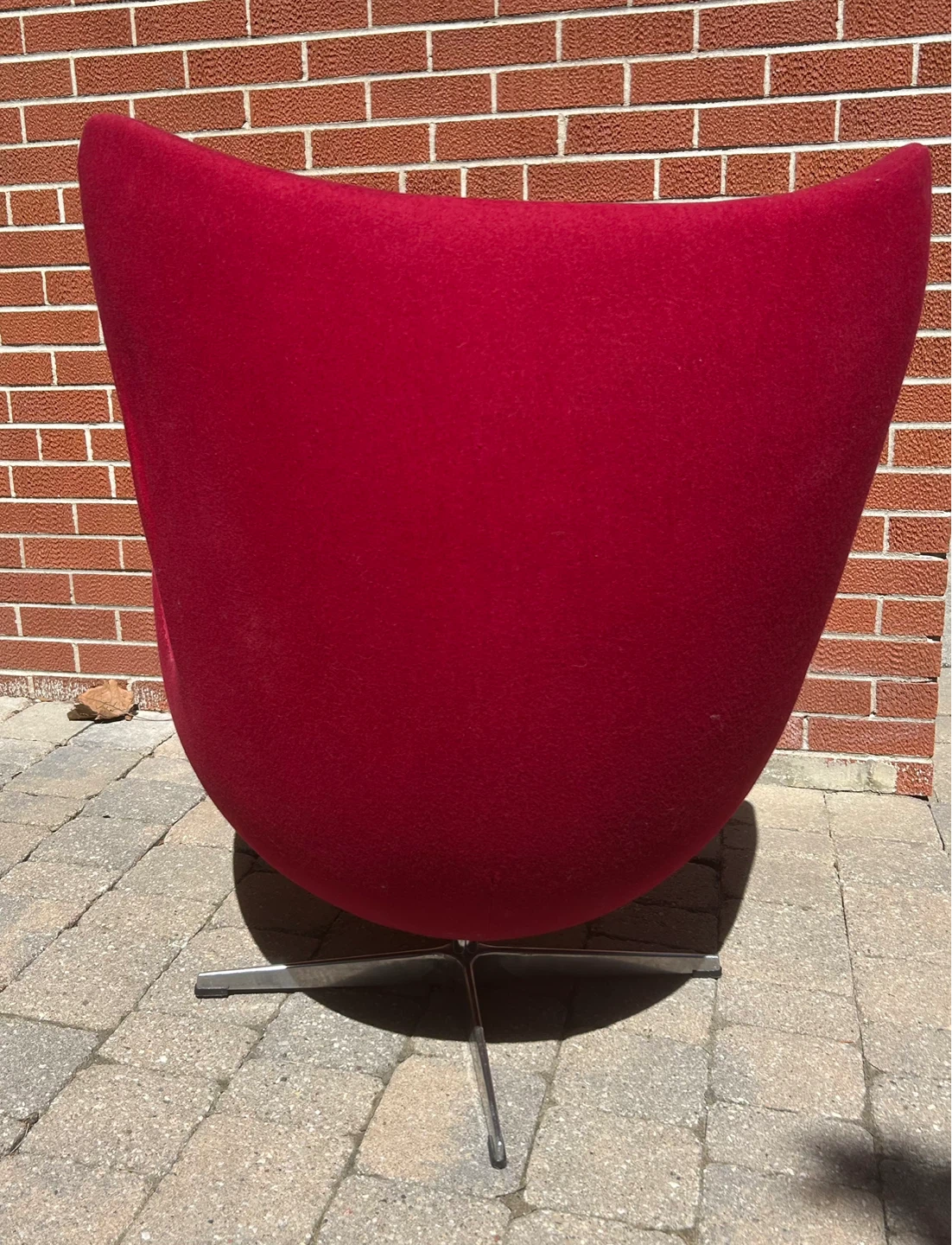 Red Egg Chair with Swivel Base - photo 3
