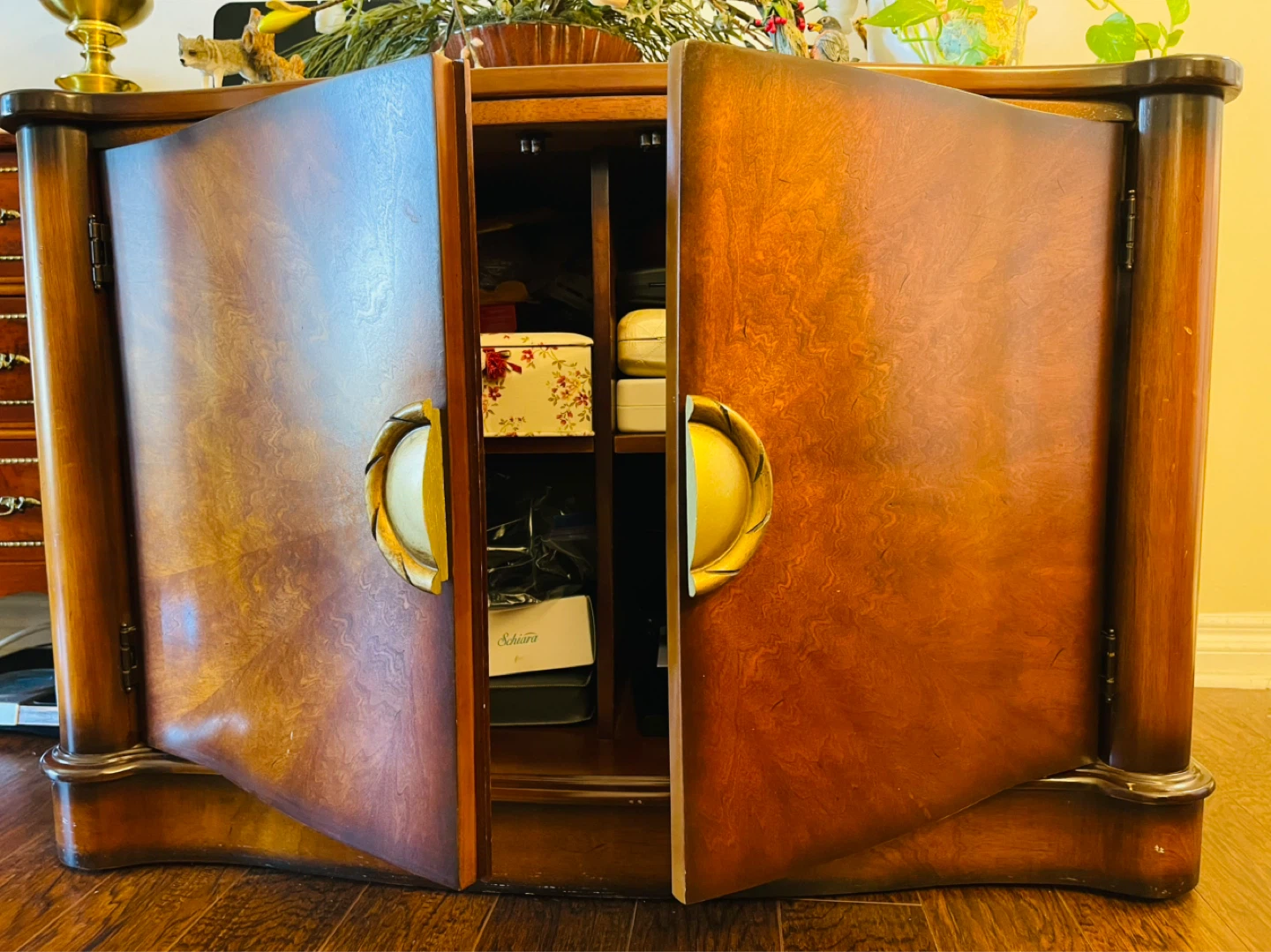 Wooden Storage Cabinet with Ornate Handle - photo 2