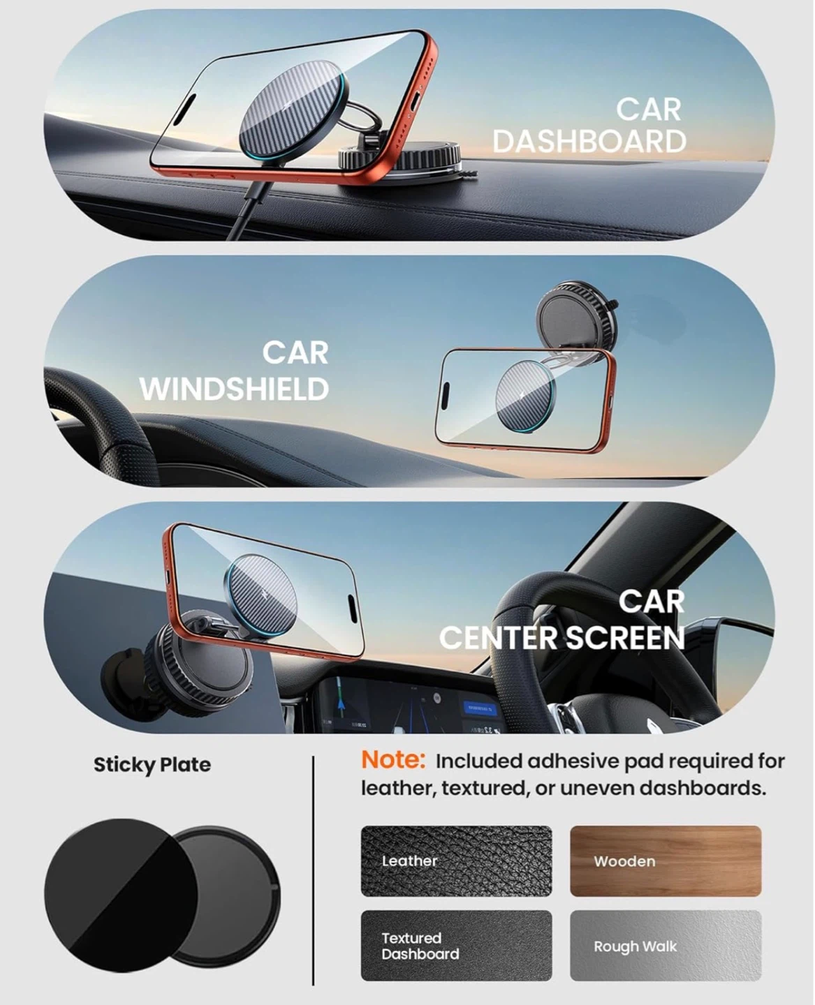 15W Pro Magnetic Wireless Car Charger Mount - photo 5
