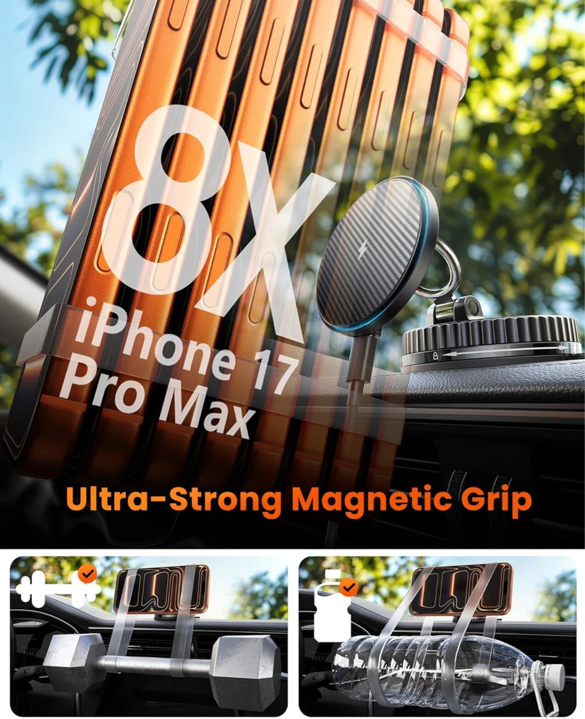 15W Pro Magnetic Wireless Car Charger Mount - photo 4