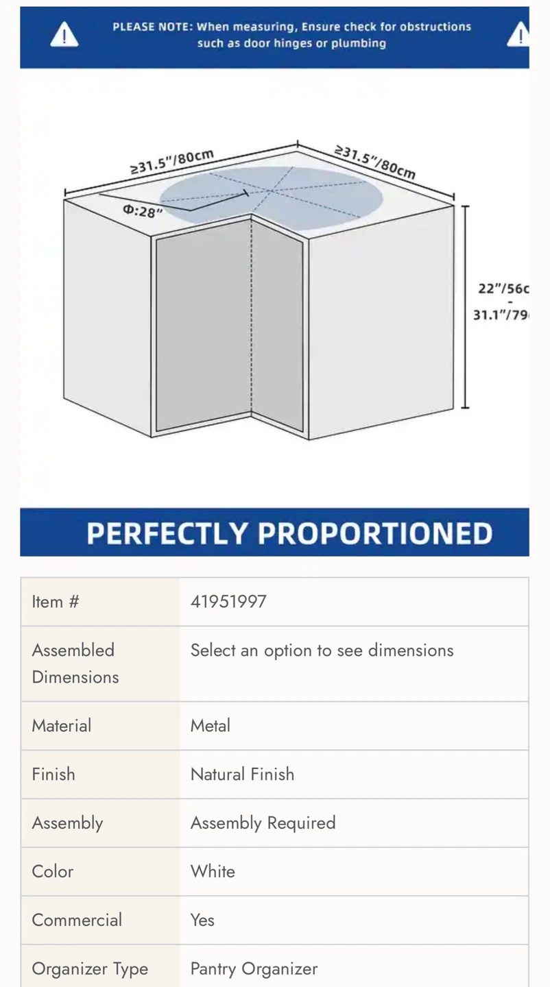 2-Tier White Metal Corner Cabinet Organizer - photo 2