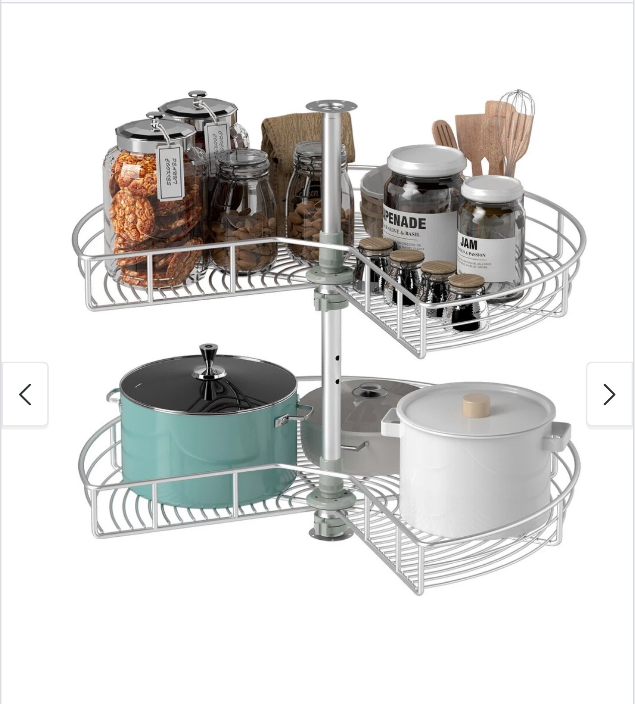2-Tier White Metal Corner Cabinet Organizer - photo 3