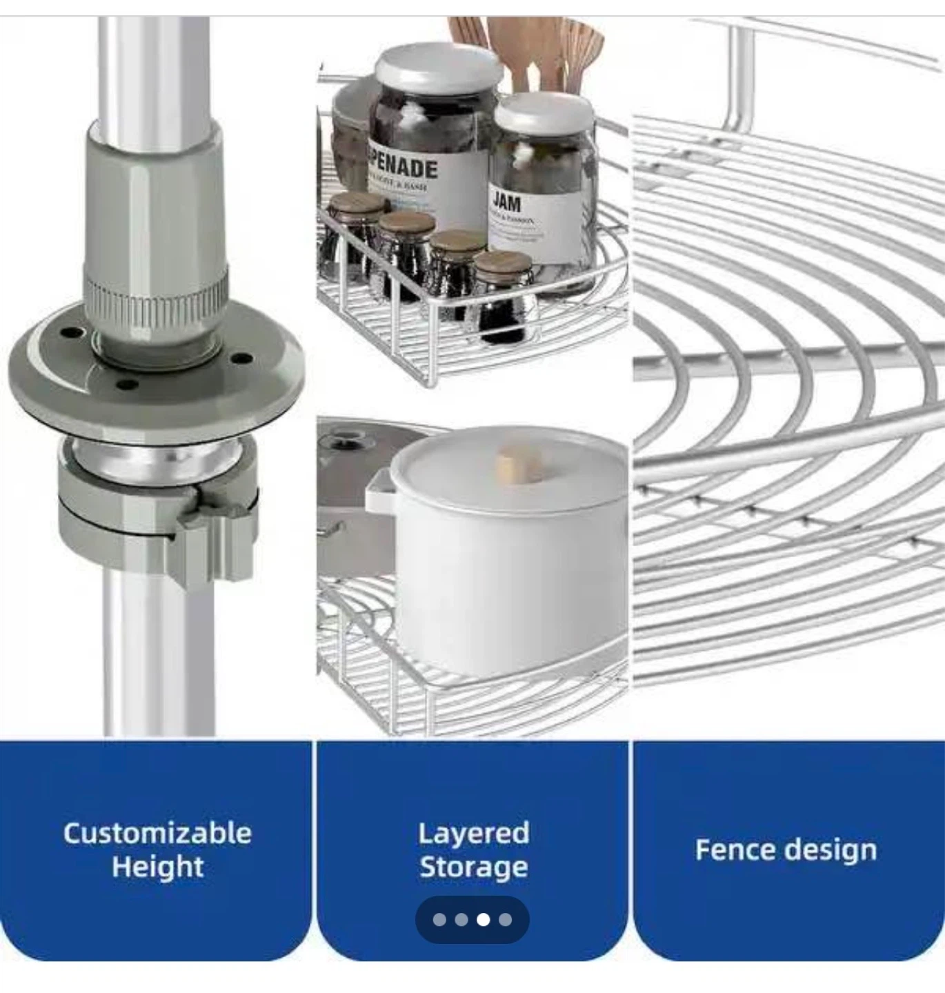 2-Tier White Metal Corner Cabinet Organizer - photo 4