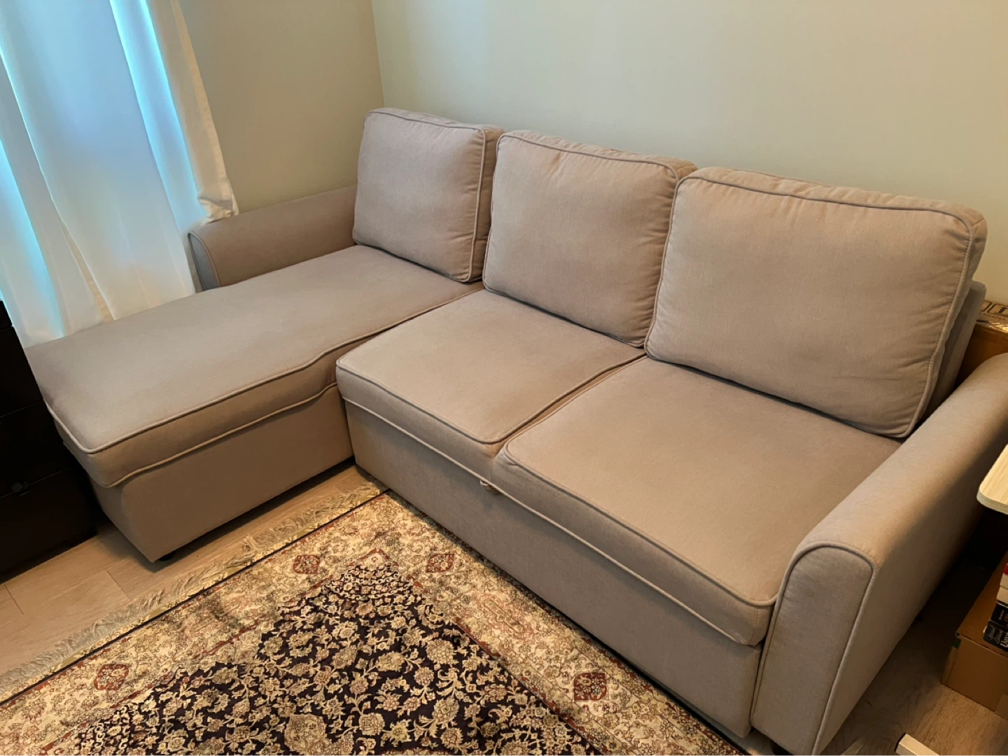 Light Grey Sectional Sofa with Storage Chaise - photo 5