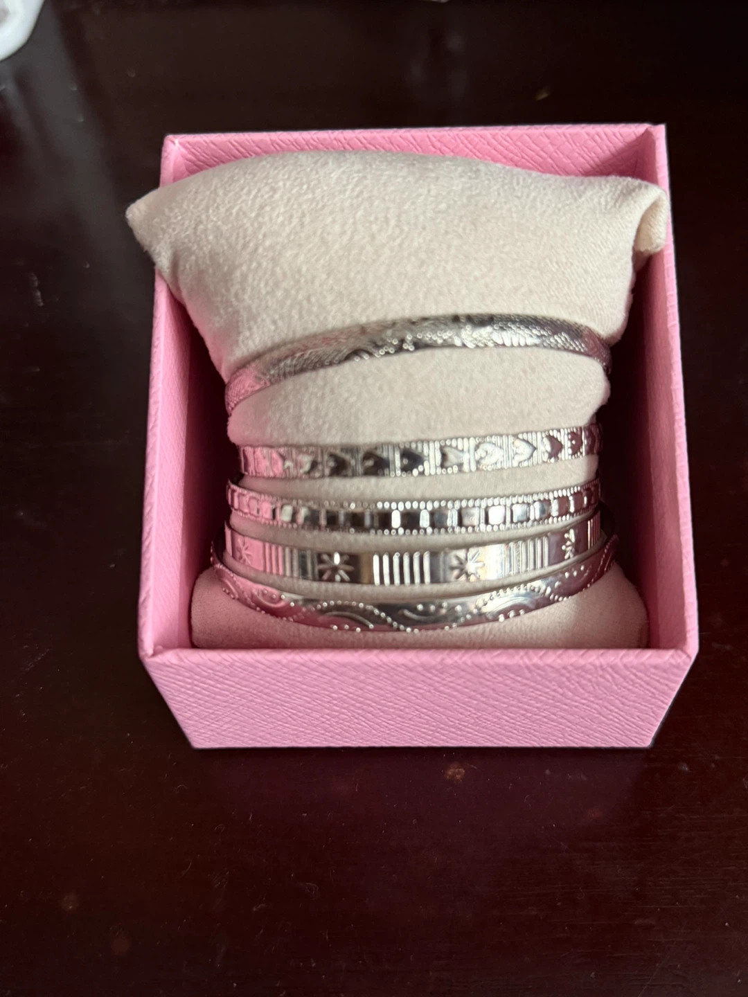 Set of 6 Silver Tone Bangles