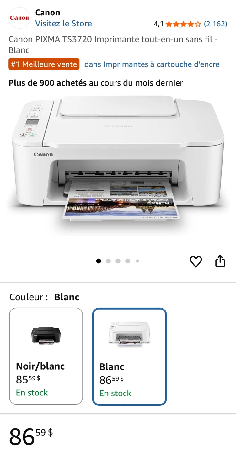Imprimante Canon PIXMA TS3720- Canon PIXMA TS3720 Printer - photo 3