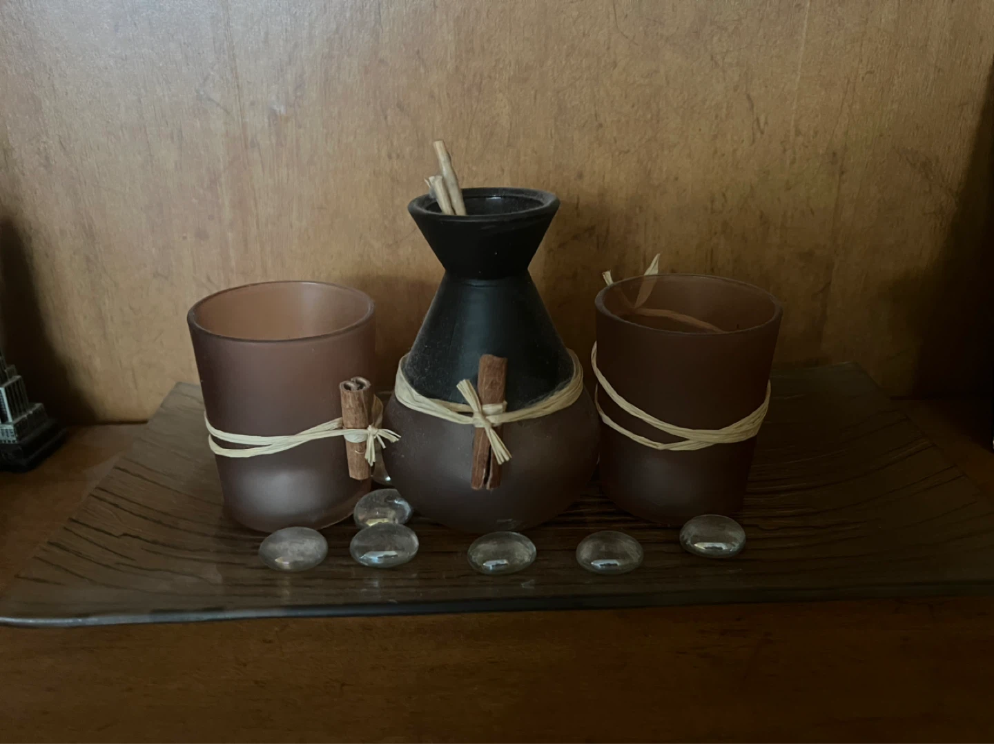 Decorative Candle Holder Set with Cinnamon Sticks - photo 3