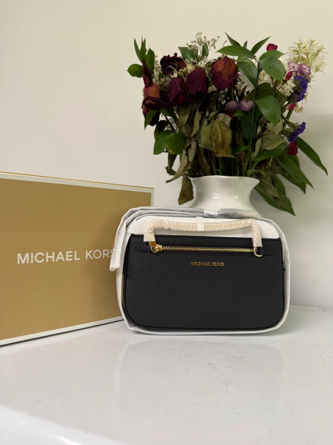 Michael Kors Black Leather Crossbody Bag