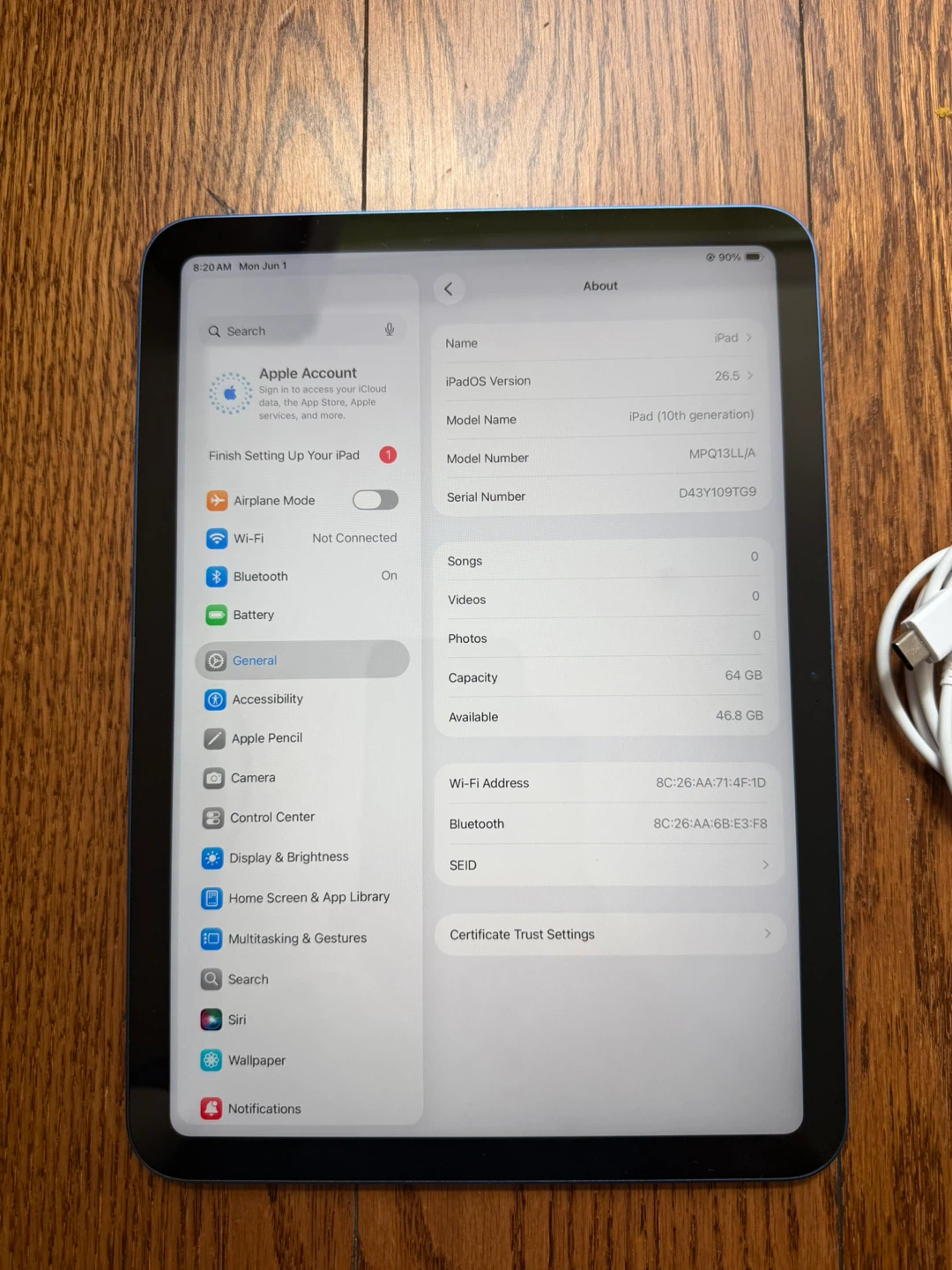 Apple iPad 10th Gen 64GB Blue 2022 Fully Functional - photo 2