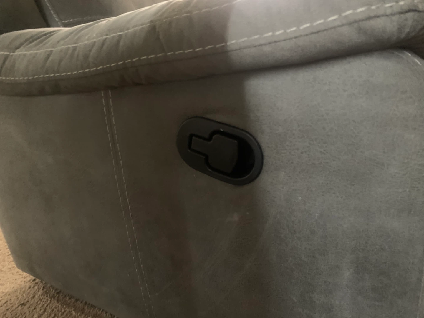 Grey Loveseat Recliner with Cup Holders and Storage - photo 3