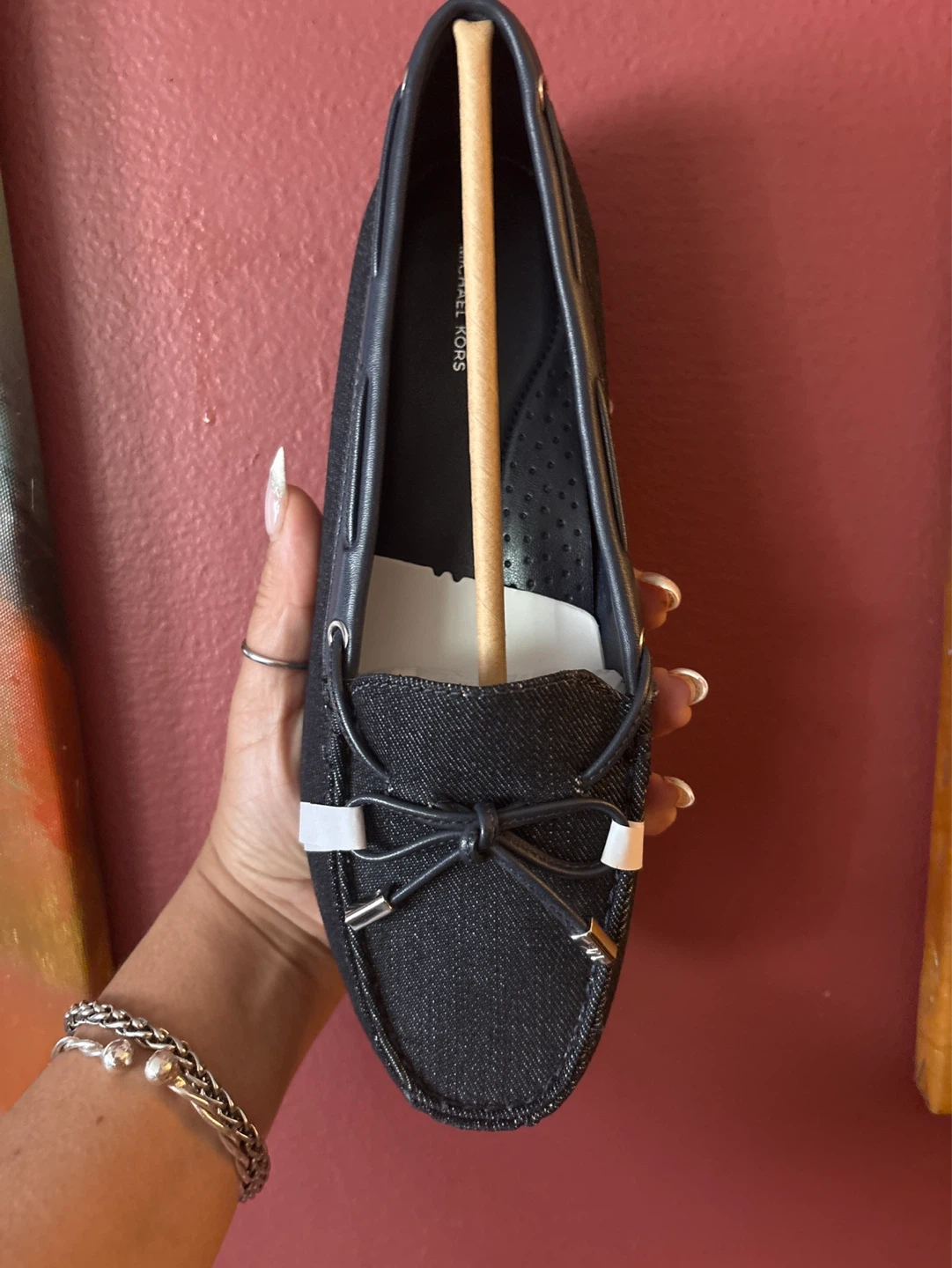 New Michael Kors Sutton Moc Denim Flats Size 8M - photo 5