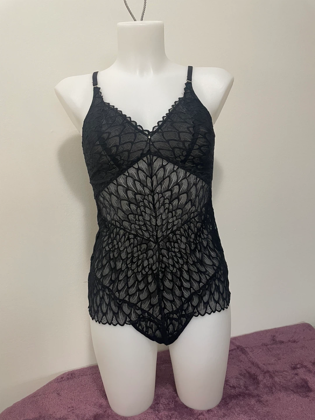 Montelle Intimate- Black Lace Bodysuit size L