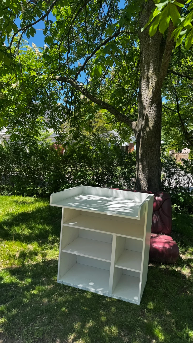 White Changing Table with Shelves - photo 2