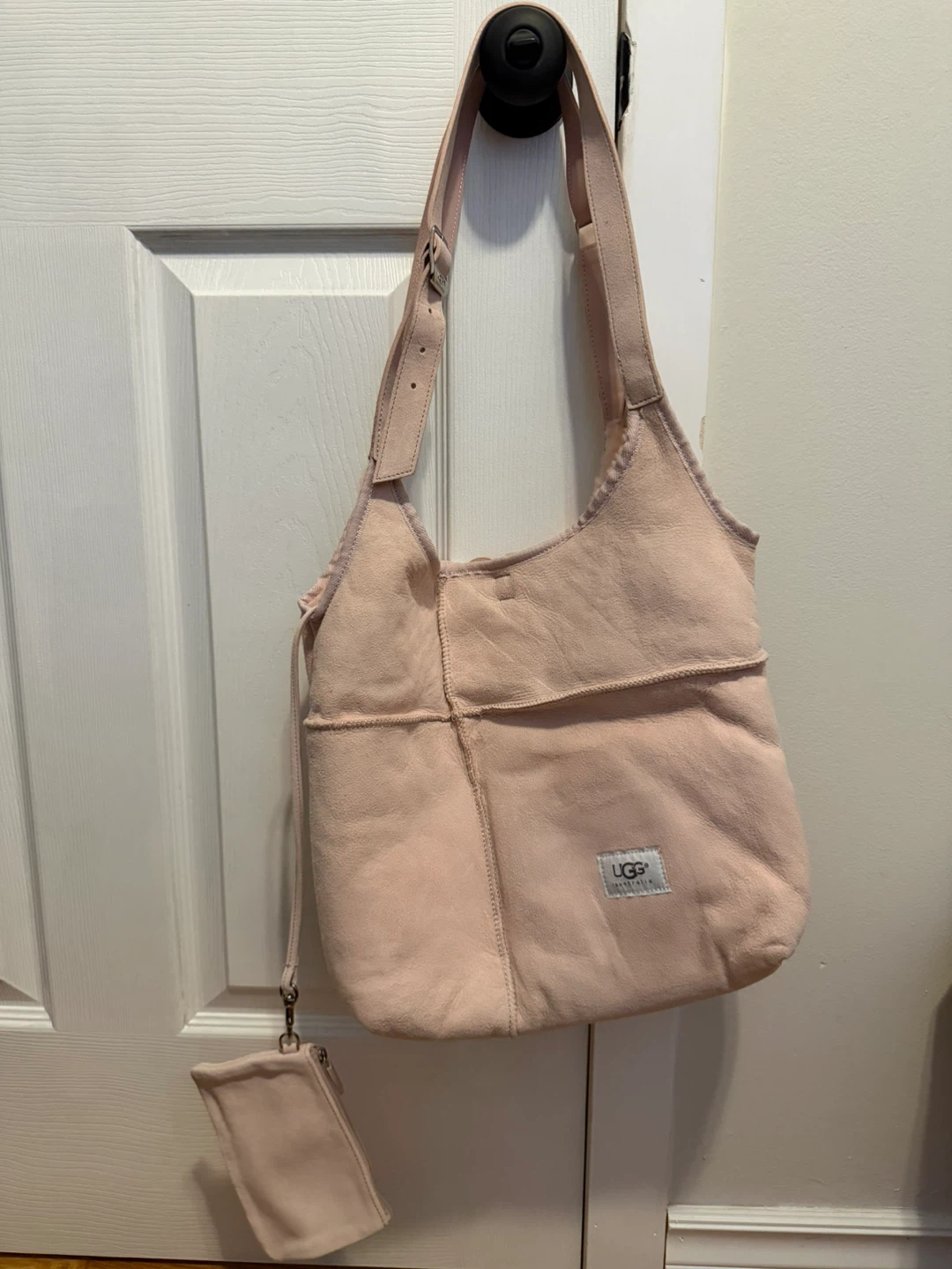 Ugg Australia Pink Suede Hobo Bag with Pouch
